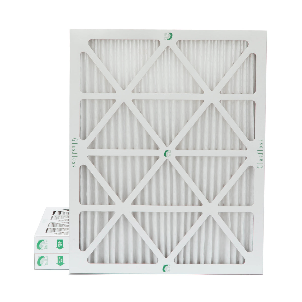 3 Pack of 20x24x2 MERV 10 Pleated 2" Inch Air Filters by Glasfloss. Actual Size: 19-3/8 x 23-3/8 x 1-3/4