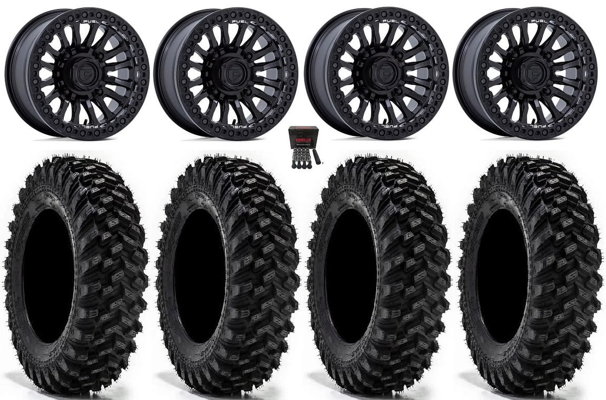 Fuel Rincon Bdlk 15" Wheels Bk 32" Warrior XT Tires Sportsman RZR Ranger
