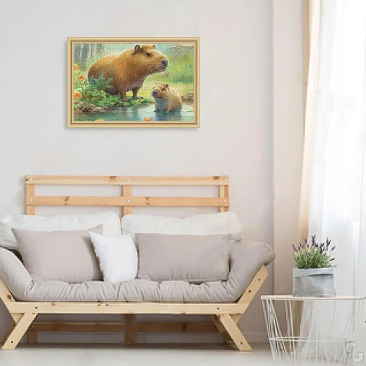 1000 PCS Capybara Family Jigsaw Puzzle, Paper Timber Composite Material Zigsaw with Storage Bag, Puzzle for Adults, Fun Challenging Brain Exercise Family Game Gift for Kids Friends Parents
