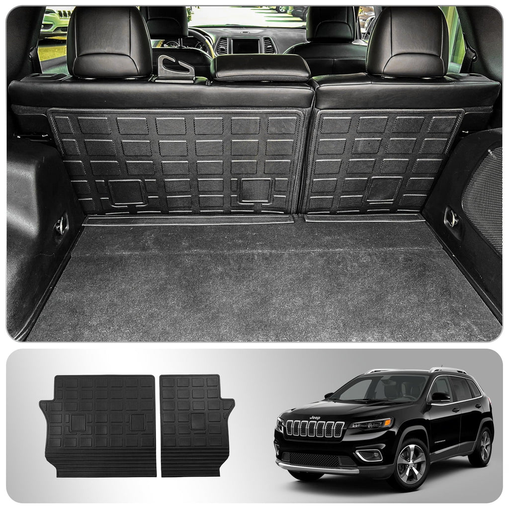 Back Seat Protection Compatible with 2019-2023 Jeep Cherokee Trunk Mat Cargo Liner Cargo Mat TPE All Weather Back Seat Protection Protector 2022 Cherokee Accessories (Backrest Mats)
