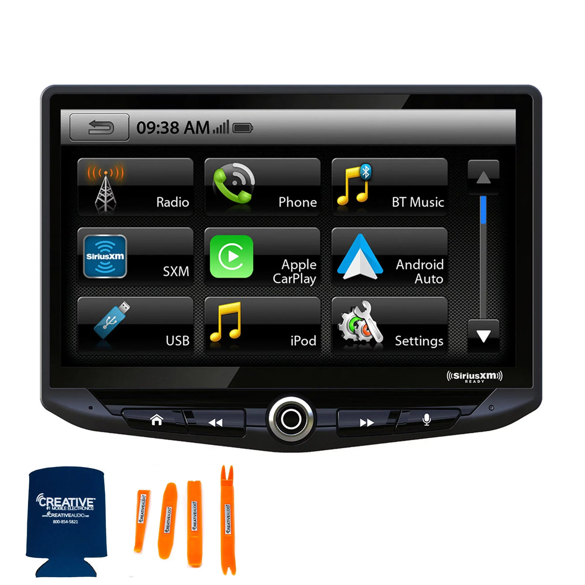 Stinger Heigh10 10" In-dash Infotainment System compatible with Apple CarPlay & Android Auto, Includes Satellite Radio Tuner & Installation Kit compatible with 14-18 GM Trucks