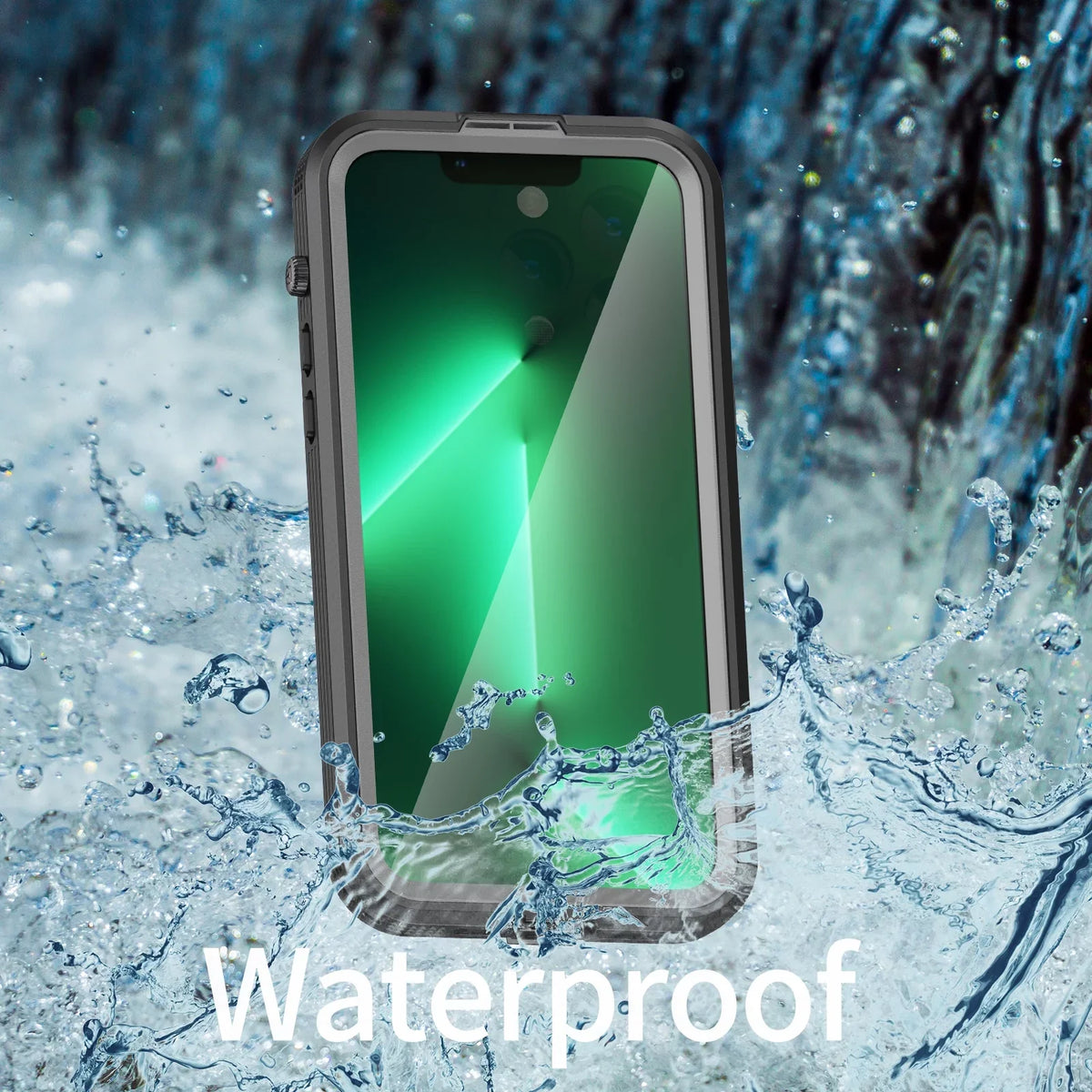 for iPhone 14 Pro 6.1" Case Waterproof, Built-in 6H Screen Protector [Real 360][IP68 Underwater][14FT Military Dropproof][Dustproof][Compatible with MagSafe] for iPhone 14 Pro - Black