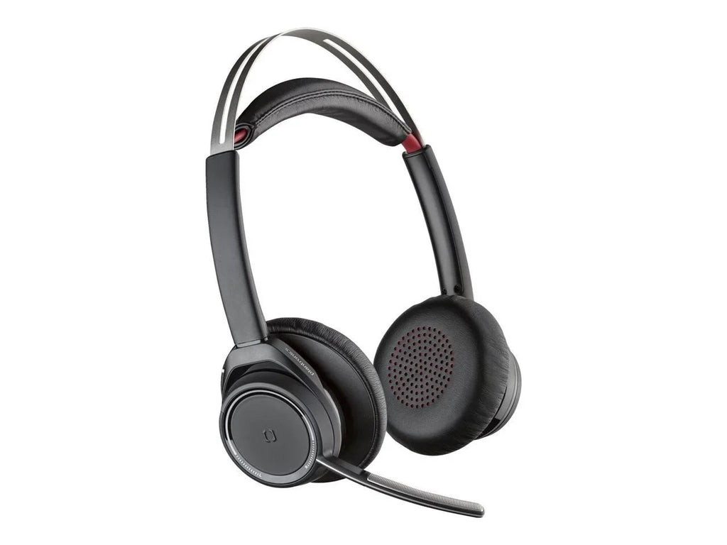 Poly Voyager Focus B825 UC Headset - Google Assistant, Siri - Stereo - USB Type A - Wired/Wireless - Bluetooth - 98.4 ft - 32 Ohm - 20 Hz - 20 kHz - Over-the-head - Binaural - Ear-cup - MEMS Techno...