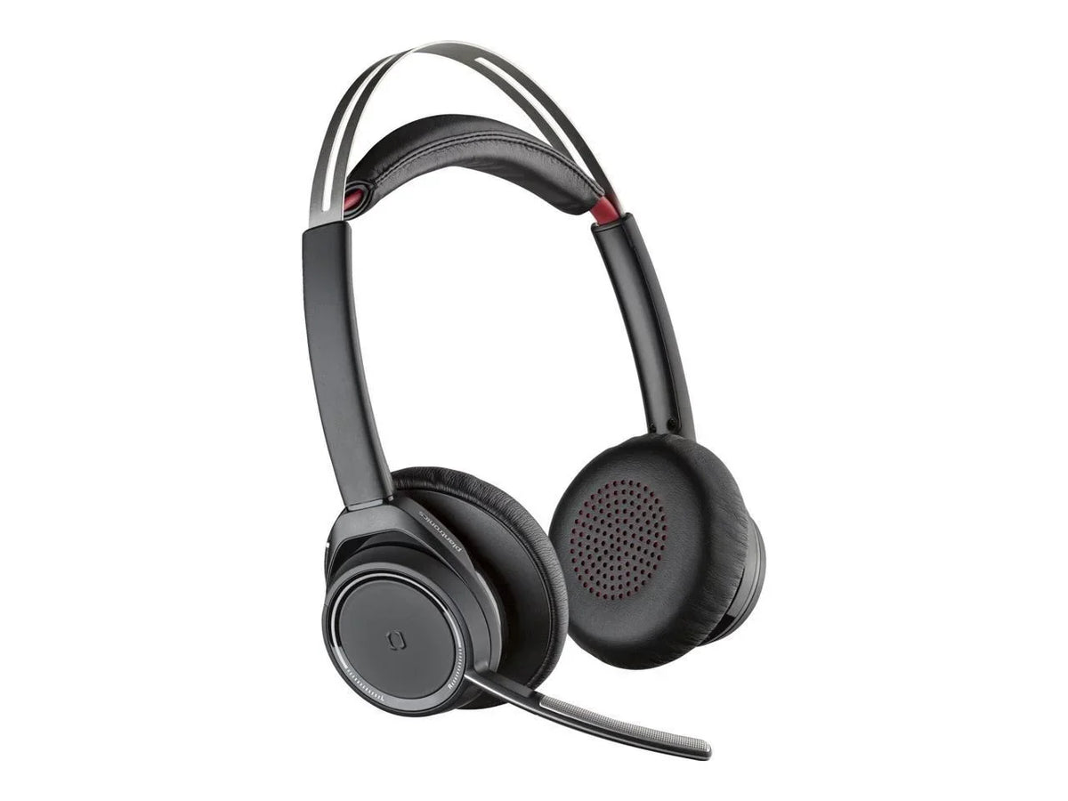 Poly Voyager Focus B825 UC Headset - Google Assistant, Siri - Stereo - USB Type A - Wired/Wireless - Bluetooth - 98.4 ft - 32 Ohm - 20 Hz - 20 kHz - Over-the-head - Binaural - Ear-cup - MEMS Techno...