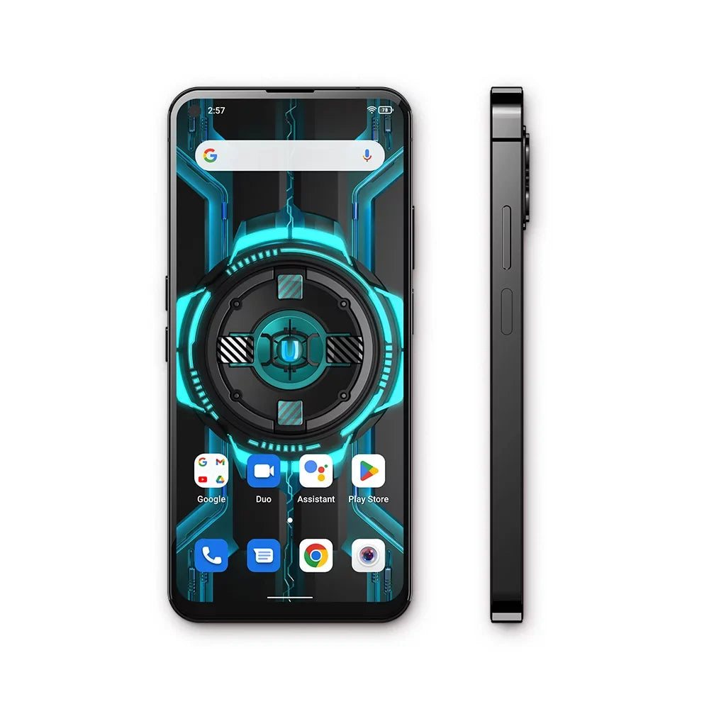 Unihertz Luna (Black) - Colorful LED Light, Android 12 4G Smartphone, 108MP Camera, 5000 mAh Battery and Fast Charging, NFC, Unlocked Smartphone with Industrial Transparent Back Arrangement