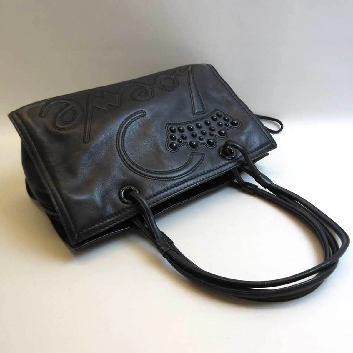 Pre-Owned Loewe Bag Shopper Tote Black Semi-shoulder Women's Leather (Good)