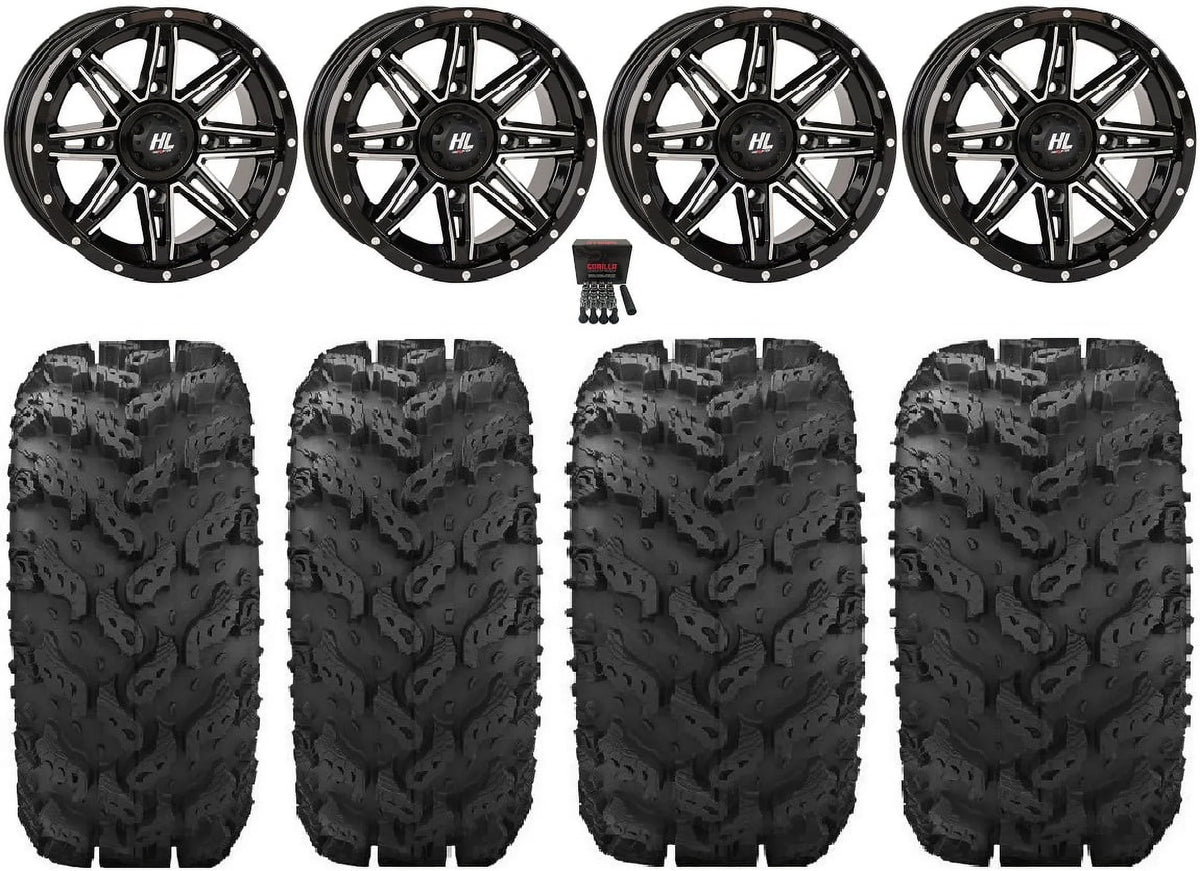 High Lifter HL22 14" Wheels Machined 26" Reptile Tires Kawasaki Teryx Mule