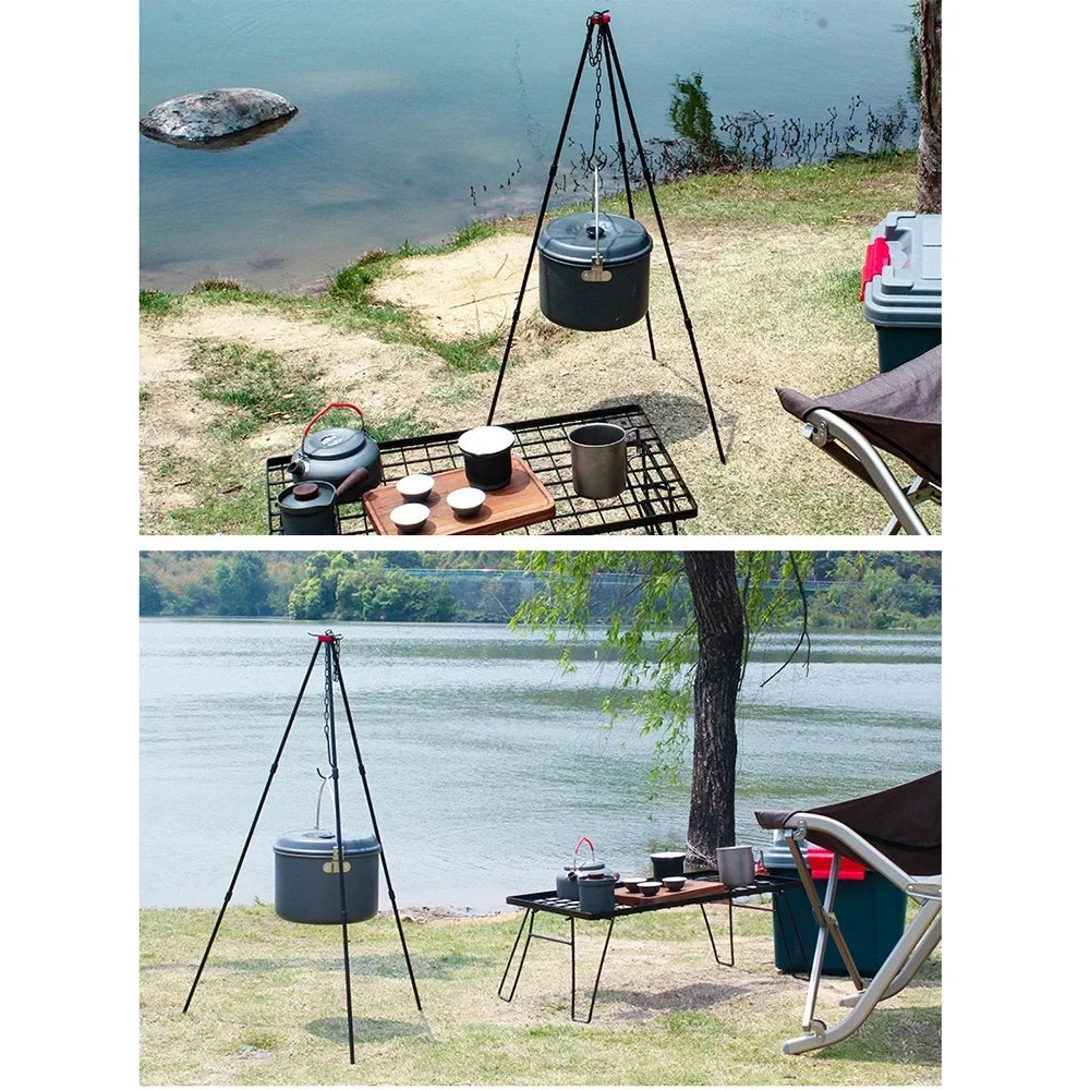 sundick Camping Bonfire Tripod Portable Triangle Support Camping Bonfire Frame