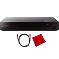 Sony BDPBX370 Streaming Disc Player with WiFi Bundle with Deco Gear 6FT Universal 4K HDMI 2.0 Cable with 28AWG Pure Copper Conductors and Microfiber Cleaning Cloth