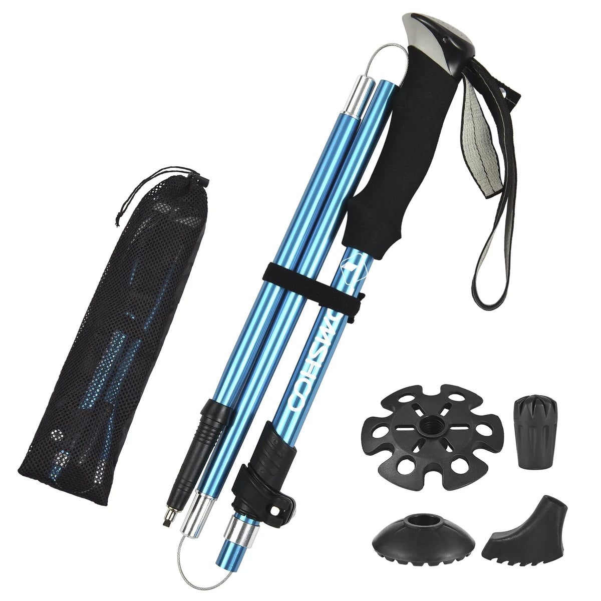 Tomshoo Trekking Pole for Hiking Camping Backpacking, Lightweight and Resilient Blue
