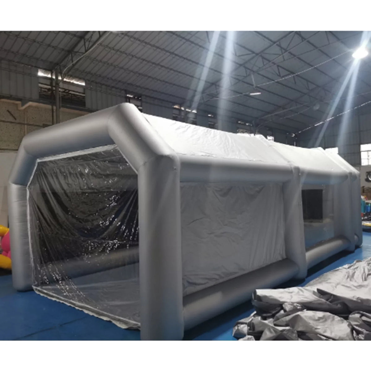 Miumaeov Inflatable Spray Paint Tent Built-in Blower Mobile Portable Giant Paint Spray Booth with Air Filter System and Transparent PVC Windows Inflatable Spray Paint Booth 26x13x10ft