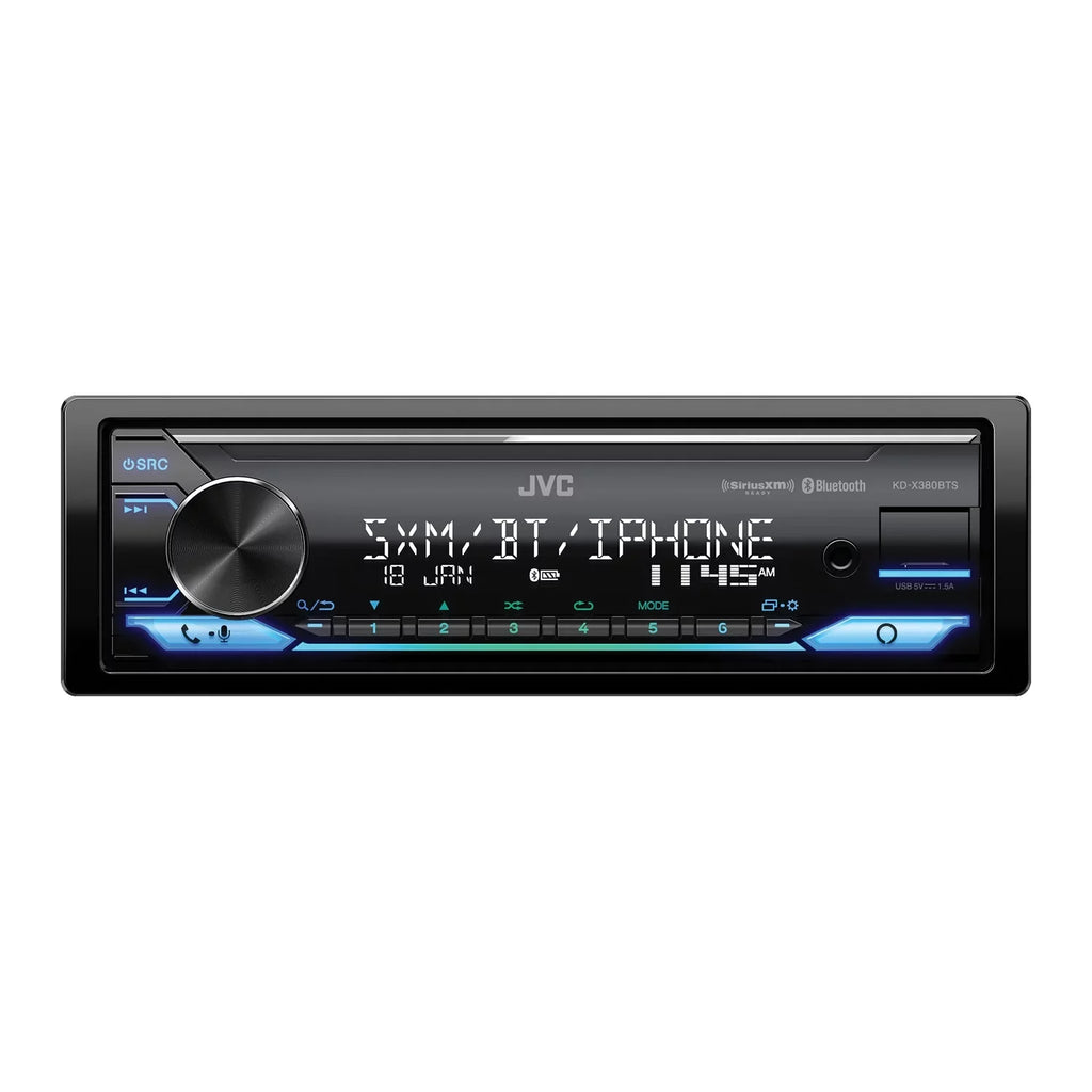 JVC KD-X380BTS KD-X380BTS Car In-Dash Unit, Single-DIN Digital Media Receiver with Bluetooth, Alexa Built-in, and SiriusXM Ready