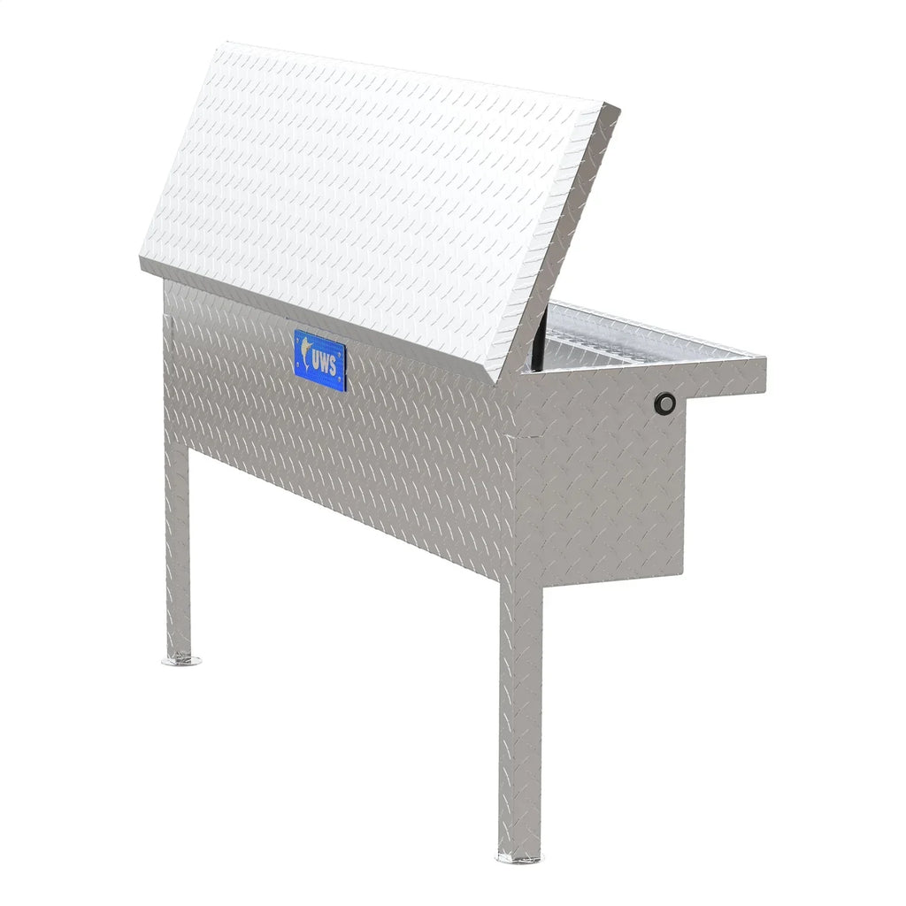 UWS TBSM-48-LP Side Mount Series Single Lid Tool Box; L 48 in. x W 11.25 in. x H 11 in.; Low Profile; Brite Aluminum; Mounting Hardware Not Included;