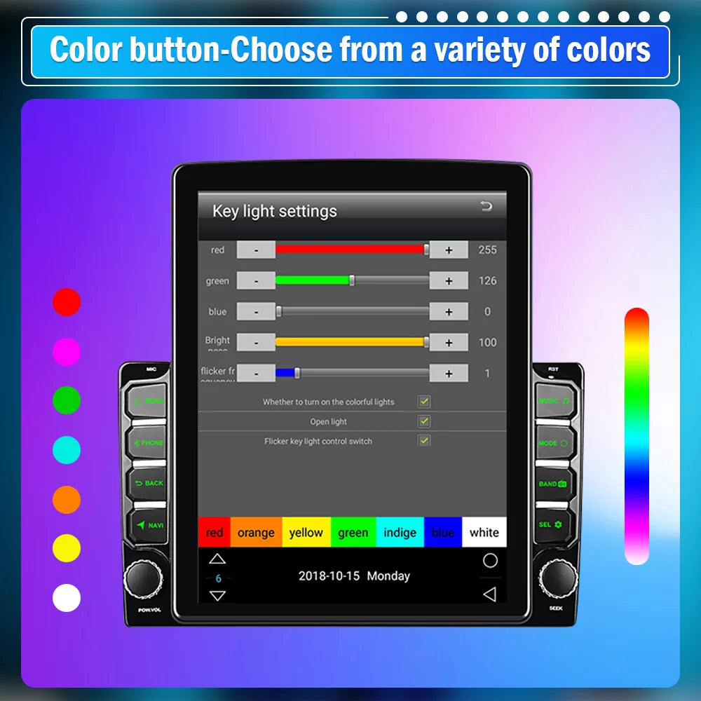 Podofo Double 2 Din 9.7 inch Vertical Touch Screen Car Stereo Radio Android 12 Mirror Link GPS Navi Bluetooth Wifi GPS FM USB with Backup Camera