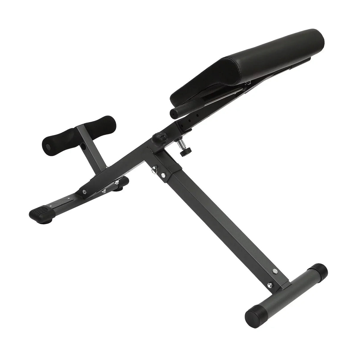 Black Adjustable Roman Chair Workouts Sit up Gym Bench Extension Machine for Home 5-Level 330 lbs