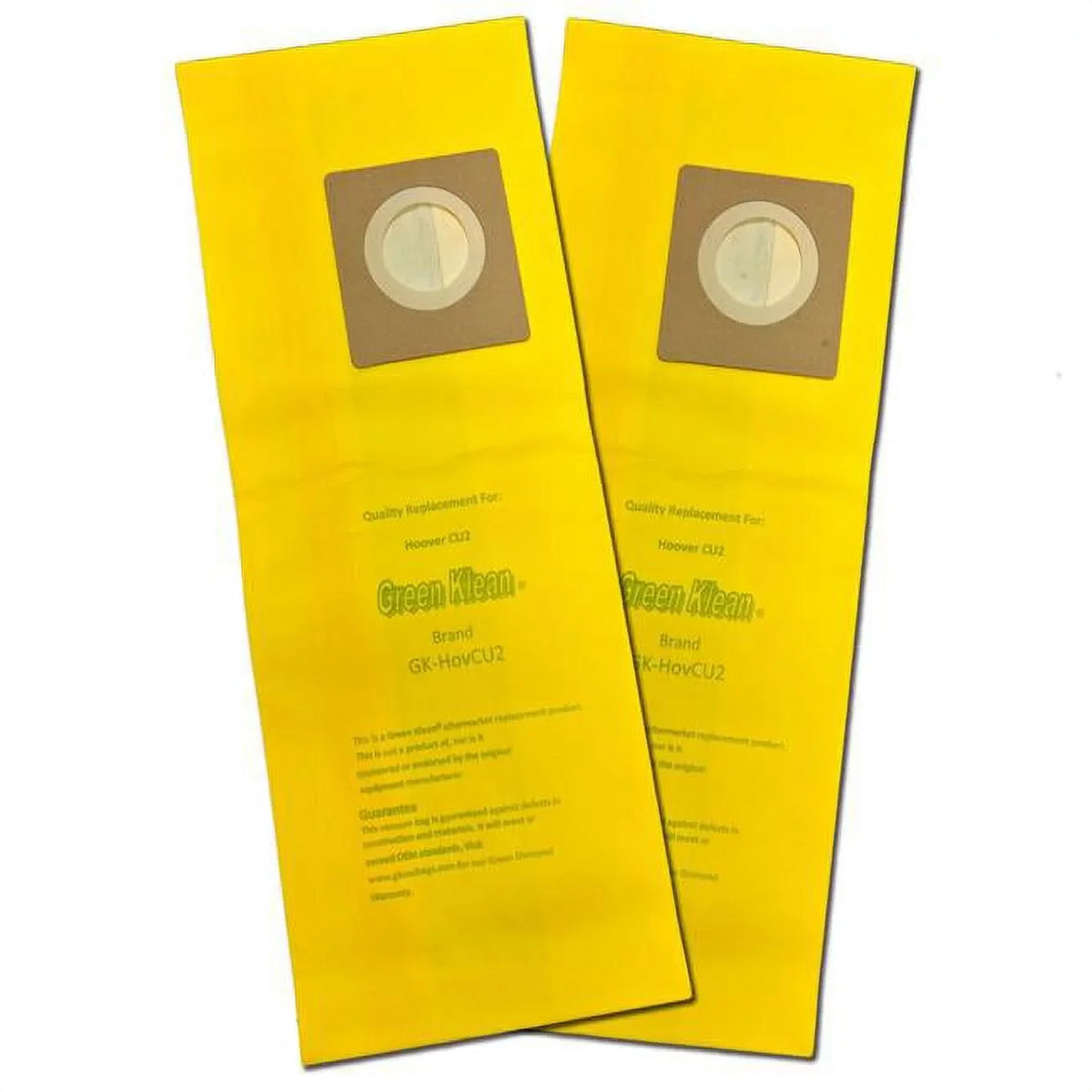 Green Klean Hoovr Hushtone CH54013, CH54015, CH54113, CH54115 Type CU2 2 Ply Allergen Replacement Vacuum Bags - Pack of 100