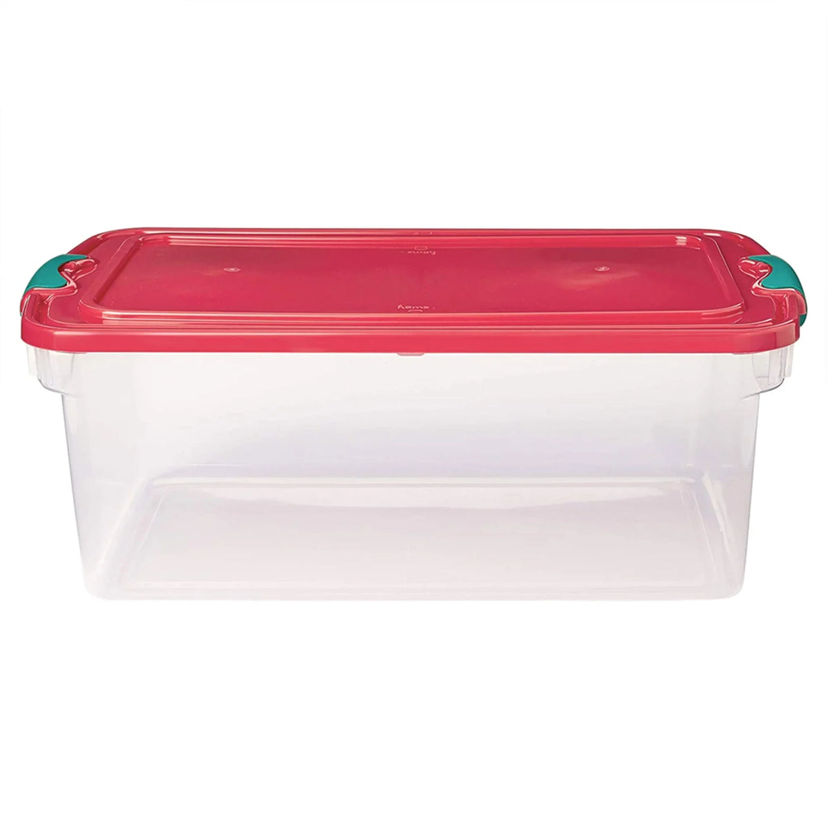 Homz 64 Quart Holiday Decor Plastic Storage Bin with Latching Lid, 6 Pack