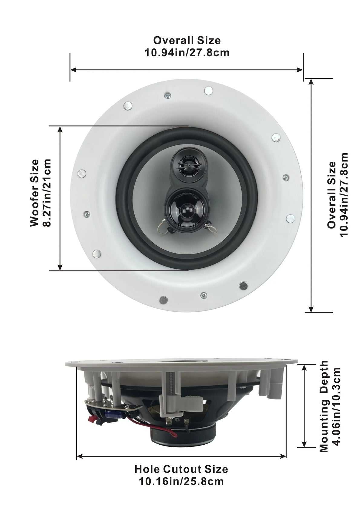 Acoustic Audio CSic84 Frameless In Ceiling 8" Speaker 5 Pair Pack 3 Way Home Theater Speakers