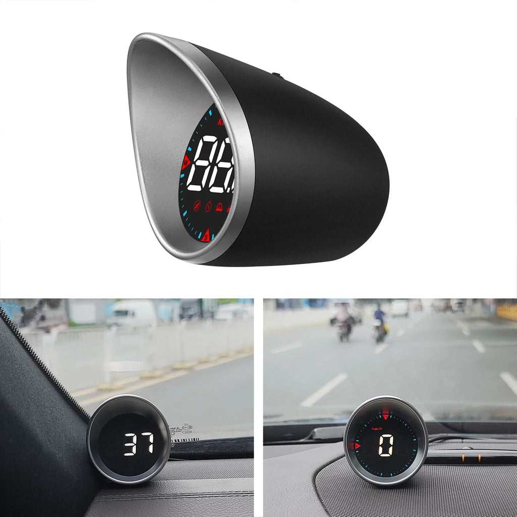 Htovila Car Car Head-up Display Digital Speedometer Display Driving Mileage, Compass Angle, Overspeed and Fatigue Driving