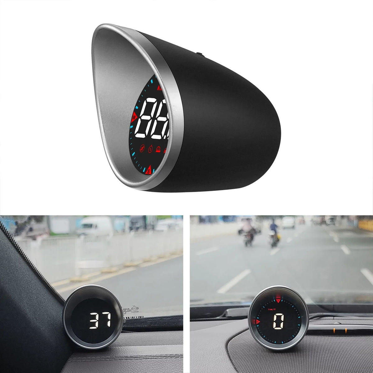 Htovila Car Car Head-up Display Digital Speedometer Display Driving Mileage, Compass Angle, Overspeed and Fatigue Driving