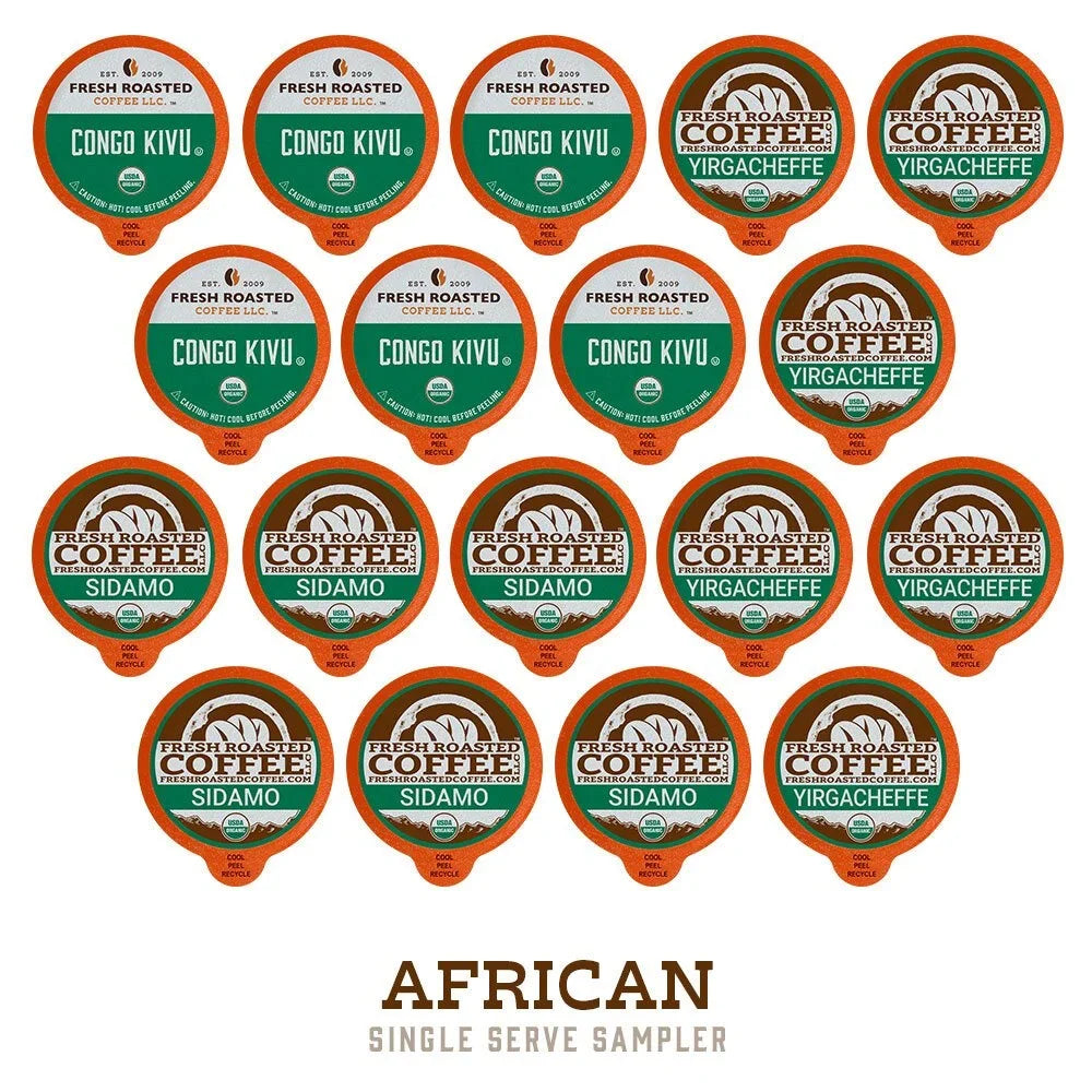 Fresh Roasted Coffee, Organic Coffee Pod Sampler, 72 Count for Keurig K-Cup Brewers