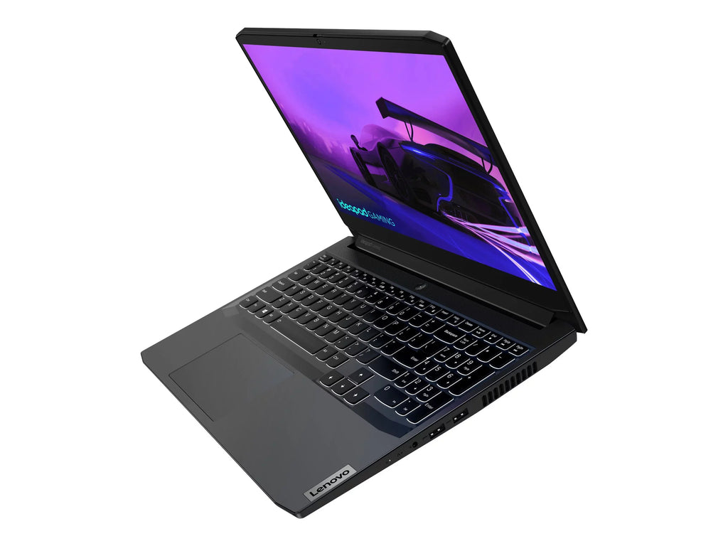 Lenovo IdeaPad Gaming 3 15ACH6 82K2 - 180-degree hinge Arrangement - AMD Ryzen 5 - 5600H / up to 4.2 GHz - Win 11 Home - GF GTX 1650 - 8 GB RAM - 512 GB SSD NVMe - 15.6" IPS 1920 x 1080 (Full HD) @ 120 Hz - 802.11a/b/g/n/ac/ax - shadow black - kbd: US
