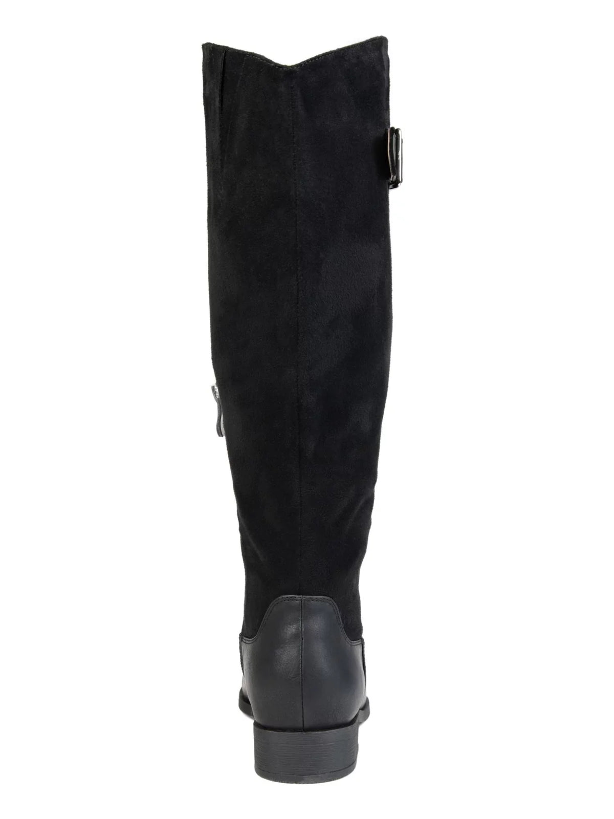 JOURNEE COLLECTION Womens Black Goring Buckle Accent Convenience Frenchy Almond Toe Block Heel Zip-Up Riding Boot 8.5 WC