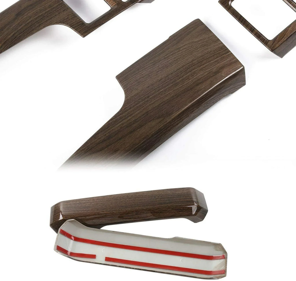 Teledu F150 + Plank Grain Interior Center Console Decoration Trim Shield Kit