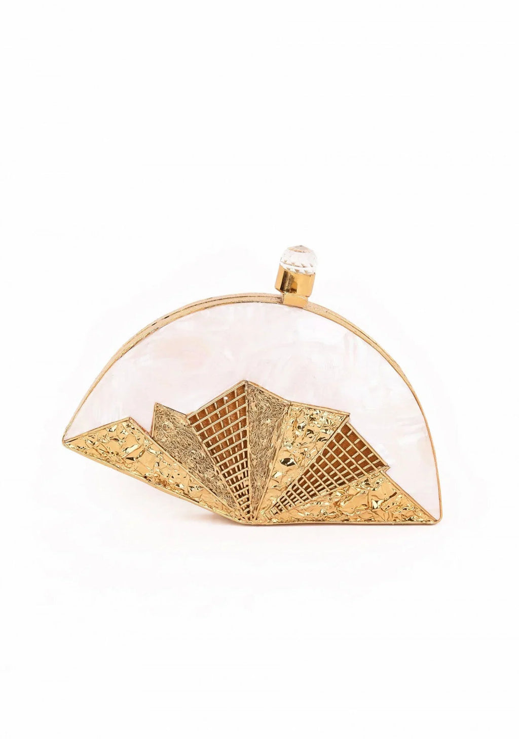 Different Craft India Handcrafted original/natural Seashell inlaid Clutch bag Gold Wedding Arrangement Handbag for Women