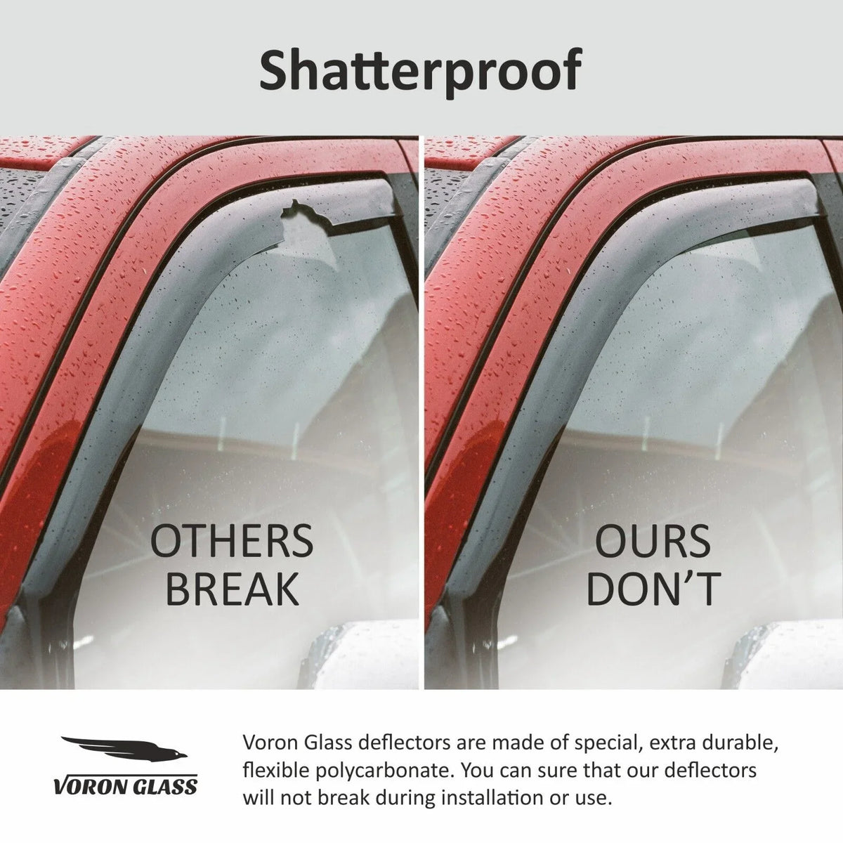 Voron Glass in-Channel Extra Resilient Rain Guards for Honda Civic 2016-2021 Sedan, Window Deflectors, Vent Window Visors, 4 Pieces - 200508