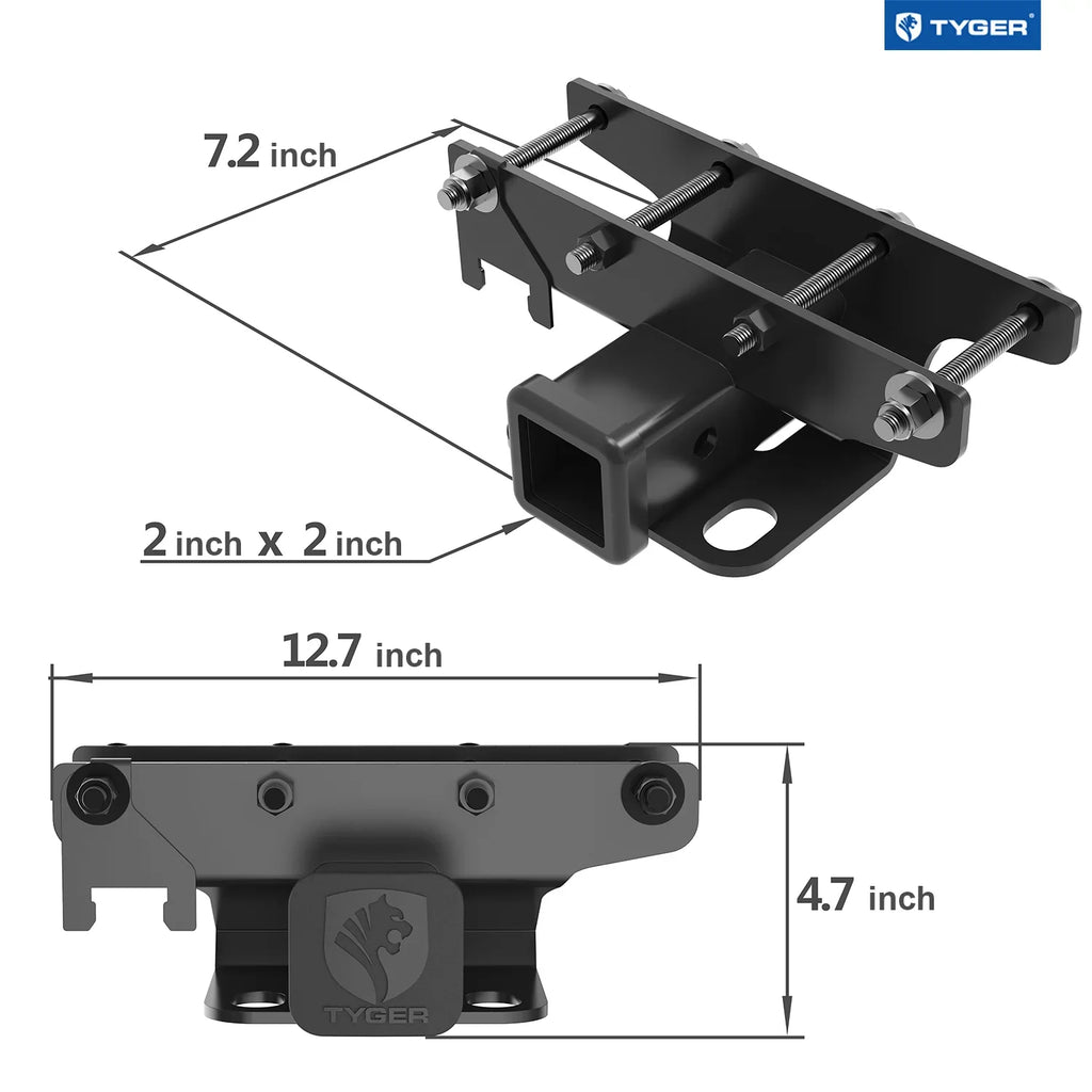 Tyger Auto TG-HC2J003B Hitch & Enclosure Kit Compatible with 2018-2024 Jeep Wrangler JL/JLU (Include 20-24 diesel engine; 21-24 4xe) Factory Style 2 inch Rear Receiver Hitch Tow Towing Trailer Hitch