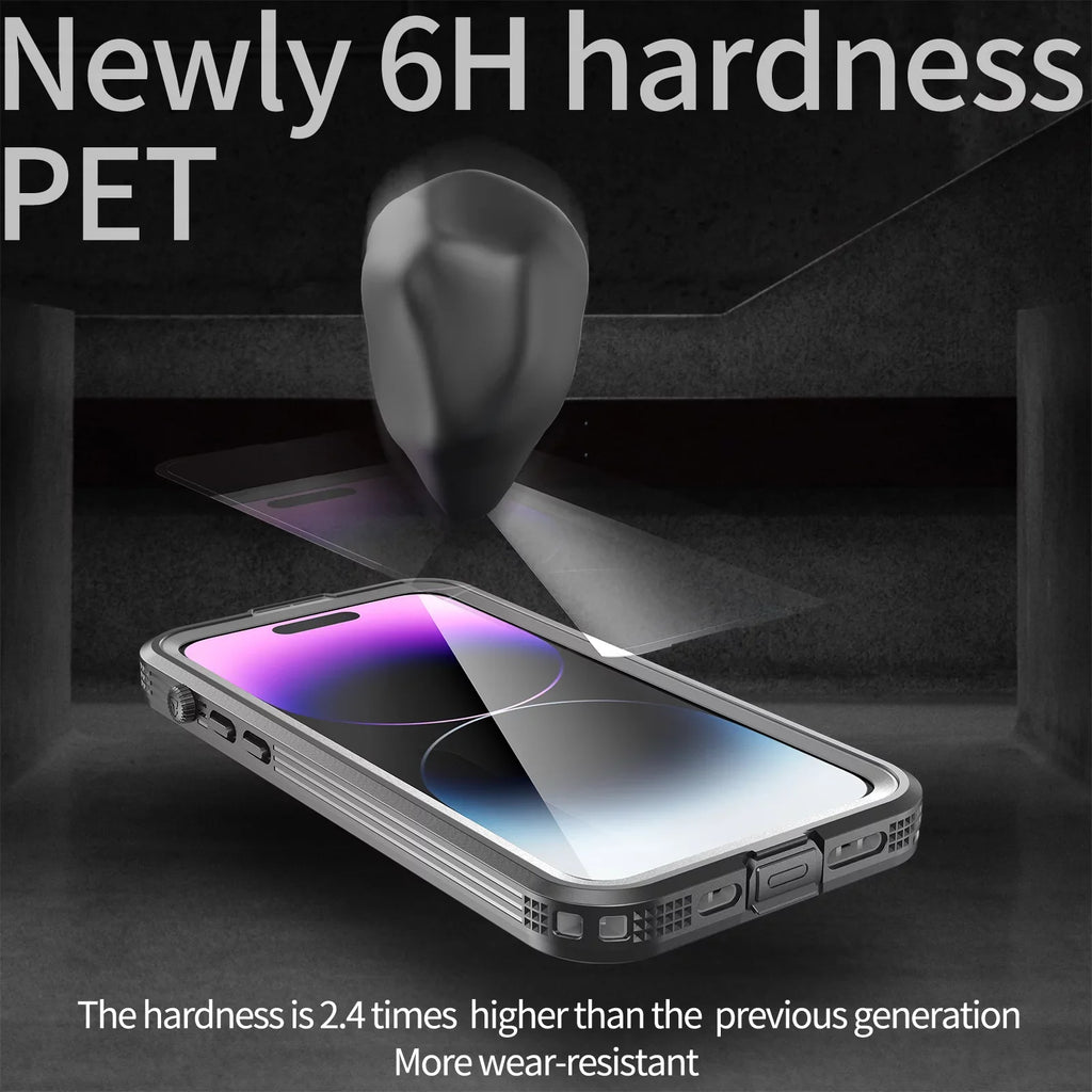 for iPhone 14 Pro 6.1" Case Waterproof, Built-in 6H Screen Protector [Real 360][IP68 Underwater][14FT Military Dropproof][Dustproof][Compatible with MagSafe] for iPhone 14 Pro - Black