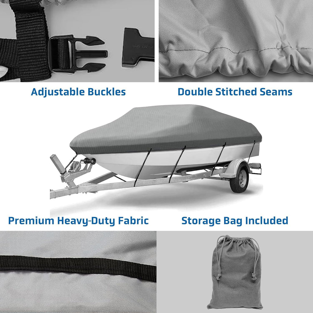 Pyle Inflatable Boat Protection Waterproof 12.5’ to 13.5’ ft. Armor Shield Protective Storage Gray