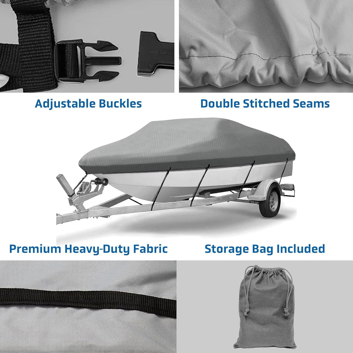 Pyle Inflatable Boat Protection Waterproof 12.5’ to 13.5’ ft. Armor Shield Protective Storage Gray