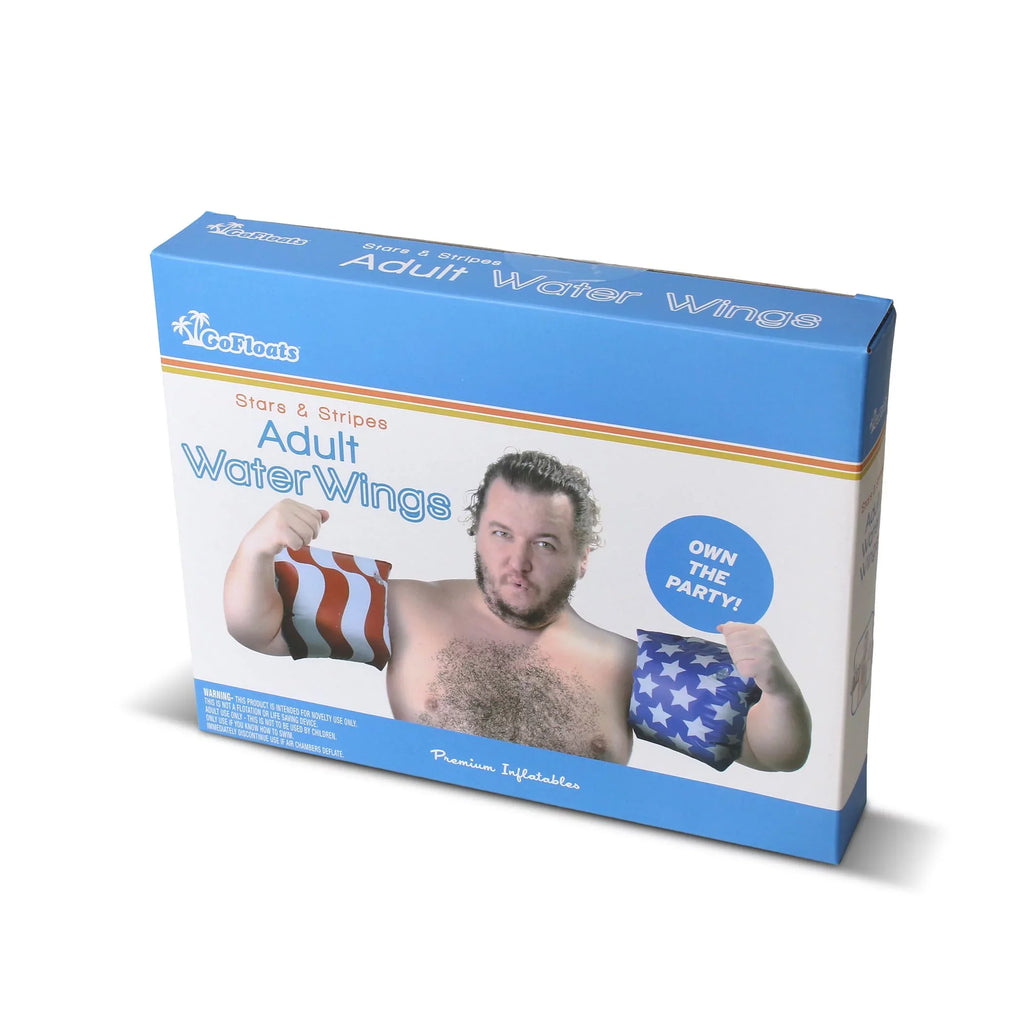 GoFloats America Flag Adult Water Wing Floaties - Own The Pool (Novelty USE ONLY)