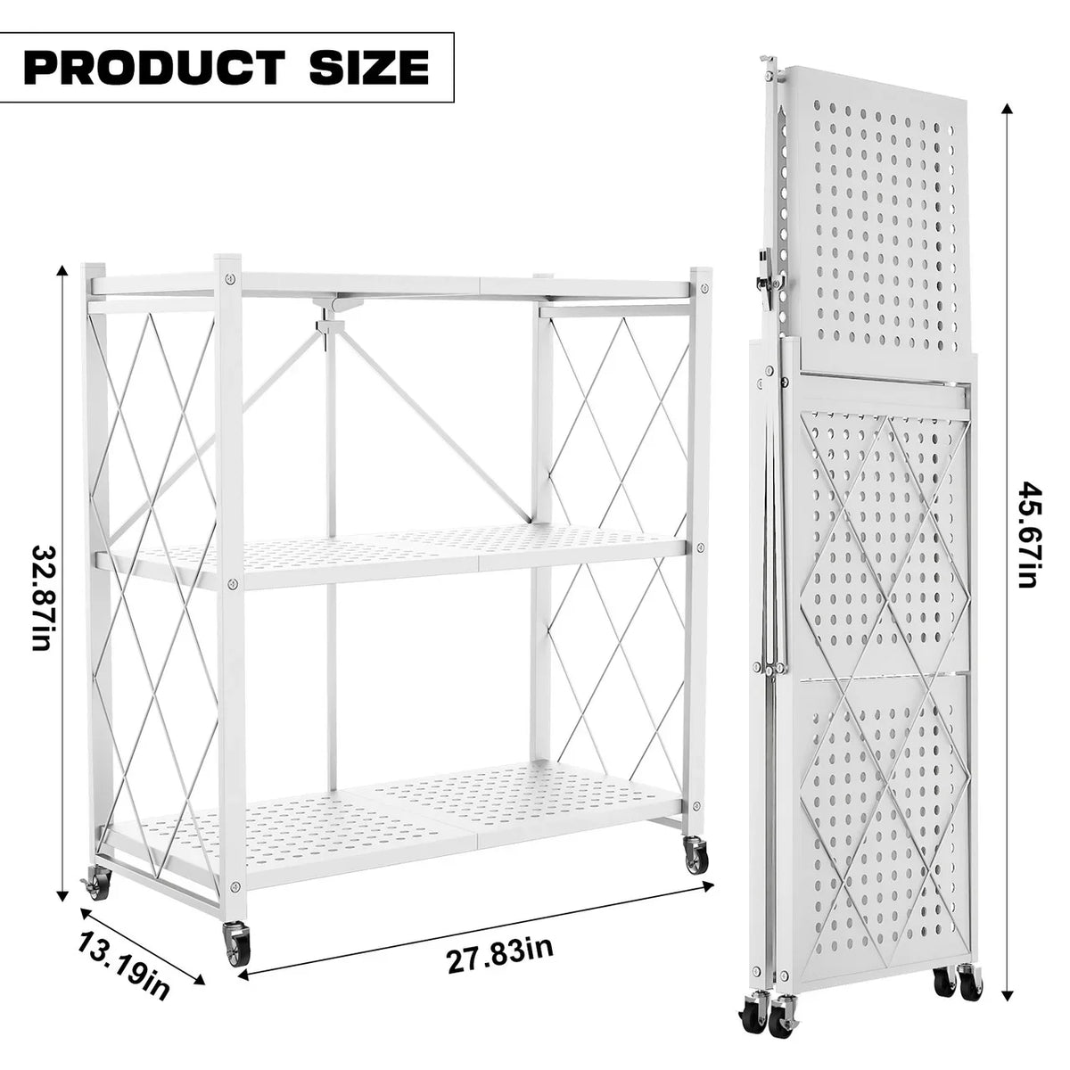 QRInnovations 3/4 Tier Heavy Duty Metal Rack Storage Modern Style Shelving White