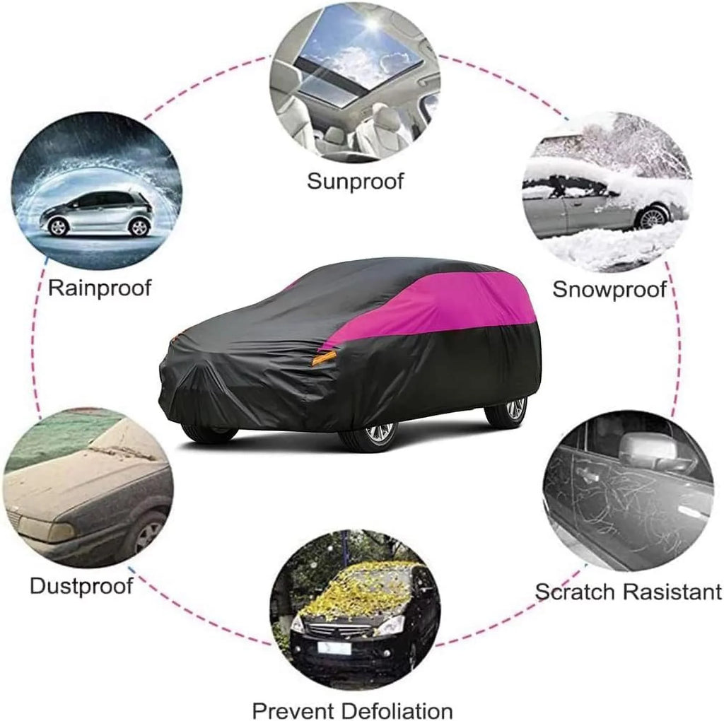 Molebt SUV Car Shield Waterproof All Weather , Size Fit for SUV Jeep Up to 181 inch, Pink