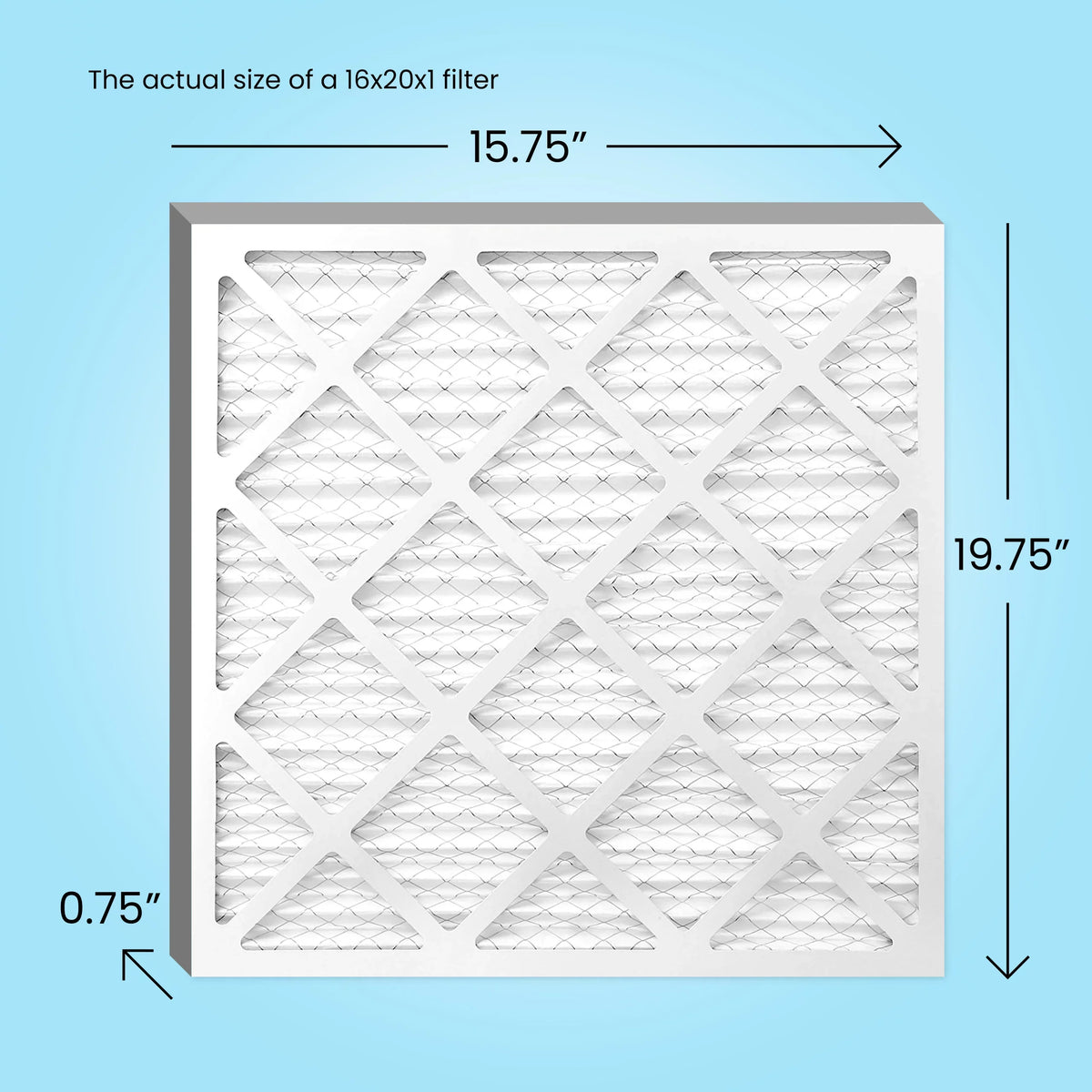 Mint Air, 16x20x1 Air Filter MERV 8, Pleated HVAC AC Furnace Filters (6 Pack)