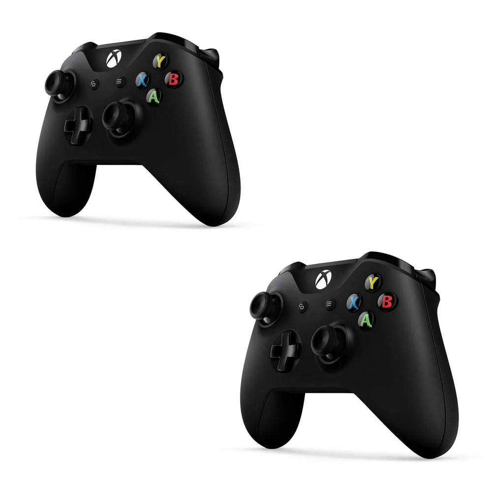 Pre-Owned Microsoft Xbox One X 1TB with 2 Controller, 4K Ultra HD Black with BOLT AXTION Cleaning Kit HDMI Bundle (Refurbished: Like New)
