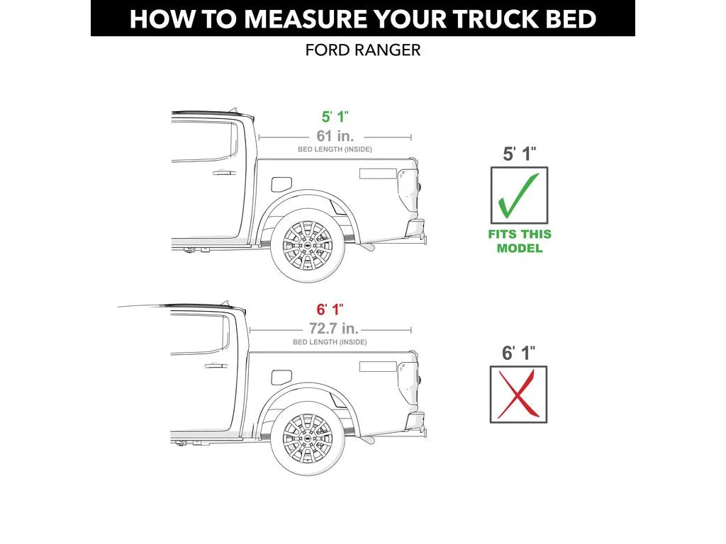 BAK by RealTruck BAKFlip MX4 Hard Folding Truck Bed Tonneau Protection | 448332 | Compatible with 2019 - 2023 Ford Ranger 5' 1" Bed (61")