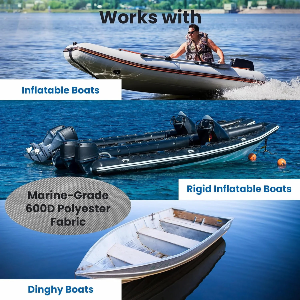 Pyle Inflatable Boat Protection Waterproof 12.5’ to 13.5’ ft. Armor Shield Protective Storage Gray