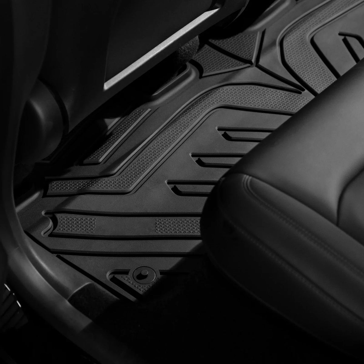 Ikon Motorsports 3D TPE Floor Mats + Trunk Mat Compatible with 2020-2023 Tesla Model Y, All Weather Floor Liners, Front & 2nd Row Full Set Custom Protection Heavy Duty Rear Tray Cargo Mats, Black