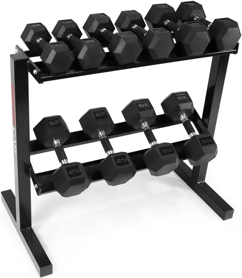 Rubber Encased Hex Dumbbells With Rubber Grip Contoured Handle For Muscle Toning, Strength Building & Full Body Workout
