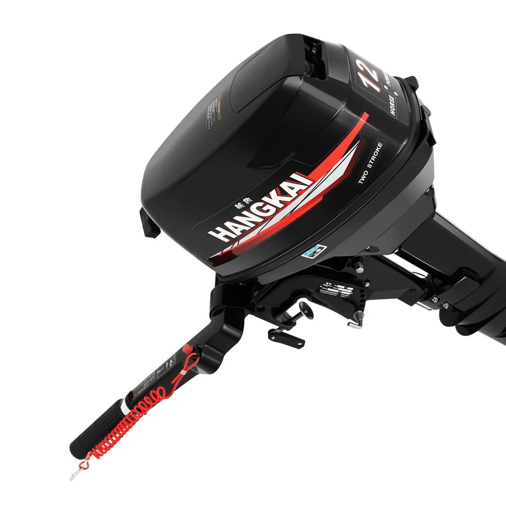 Outboard Motor, 2 Stroke 12 hp 169cc Heavy Duty Boat Engine Fishing Boat Motor w/CDI System Water Cooling System (2 Stroke 12 hp)
