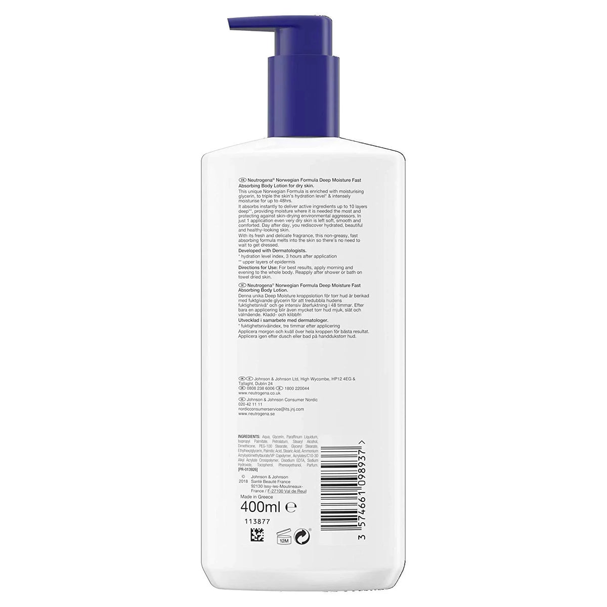 neutrogena norwegian formula deep moisturiser body lotion - dry skin (400ml)
