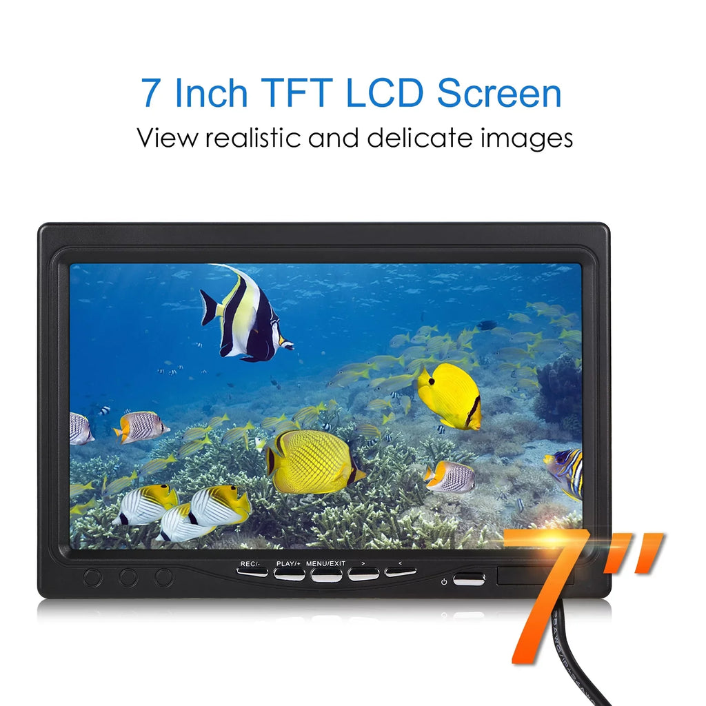 Pristin Underwater camera,15M/30M/50M Cable IP68 Waterproof Sea Lake IP68 Waterproof Sea Fish 12LEDs 7Inch/9Inch Camera Fish Sea Lake Boat 7Inch/9Inch LCD Display LCD Display 15M/30M/50M 7 /9 LCD