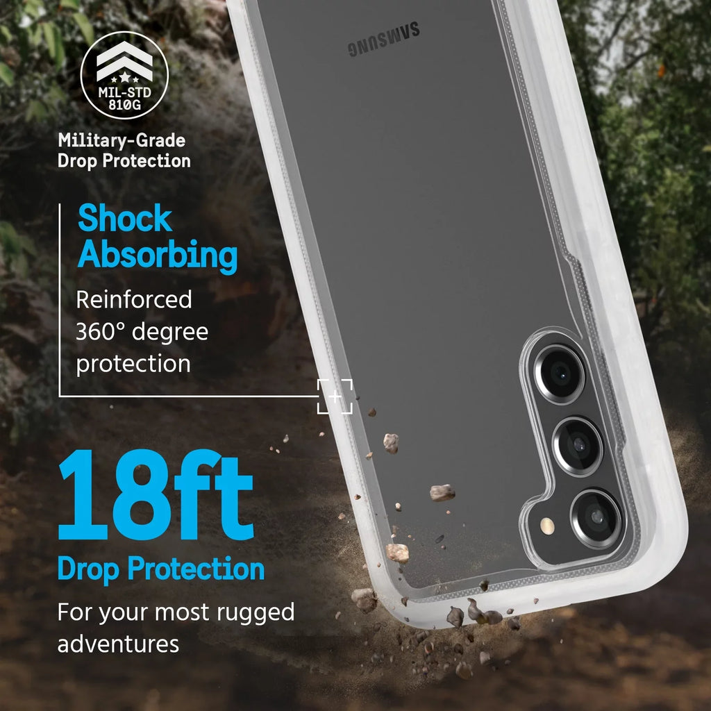 Pelican Voyager Series Samsung Galaxy S23 Plus Case with Belt Clip Holster - Clear