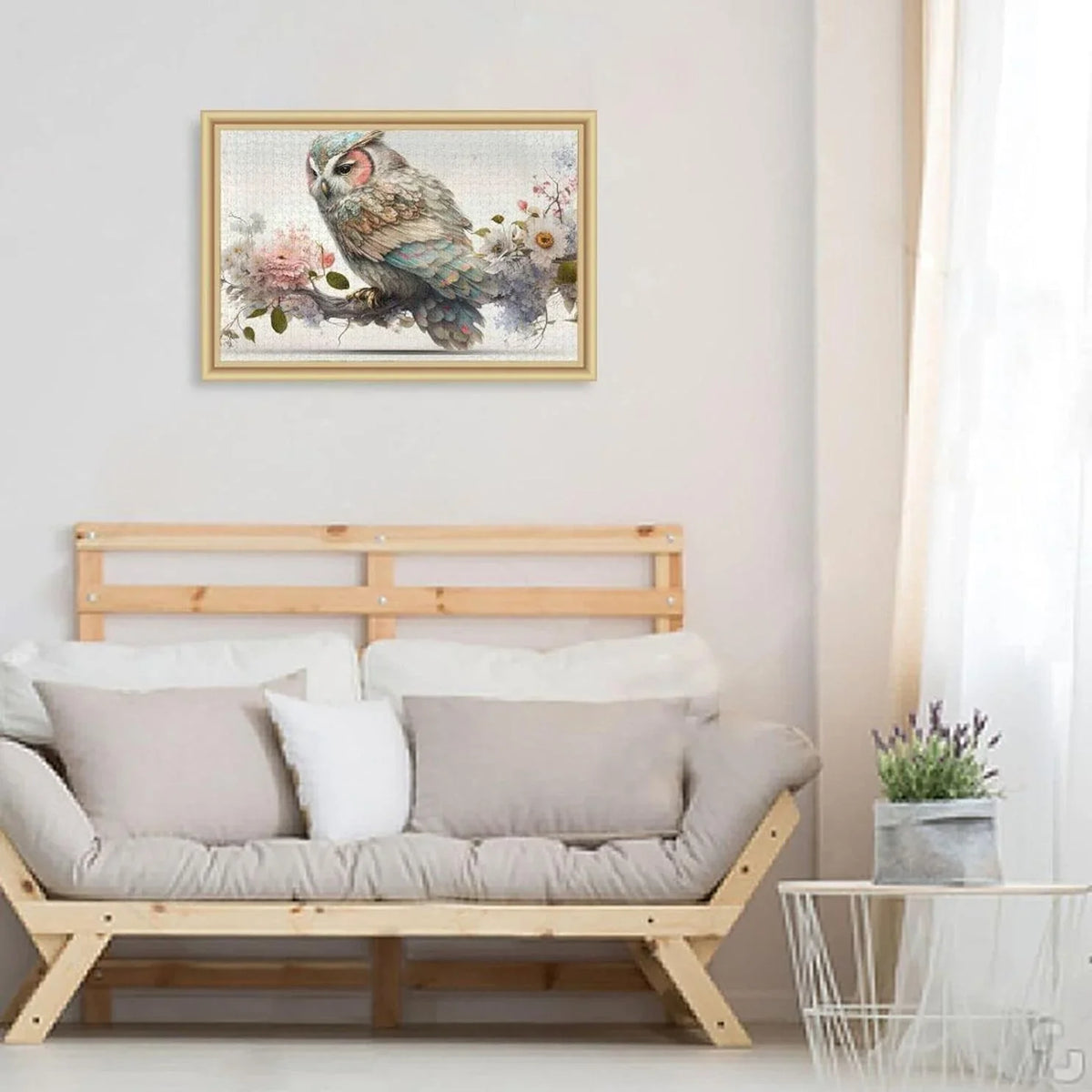 500 PCS Art Floral Owl Jigsaw Puzzle, Paper Timber Composite Material Zigsaw with Storage Bag, Puzzle for Adults, Fun Challenging Brain Exercise Family Game Gift for Kids Friends Parents