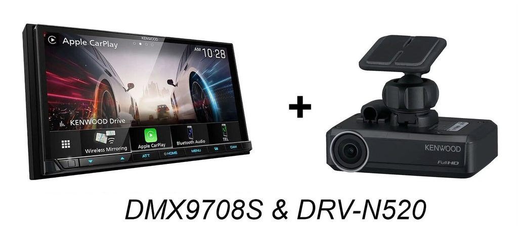 Lumber DMX9708S In Dash Car Receiver 6.95" Touch Screen CarPlay Android Auto & DRV-N520 Dash Cam Combo