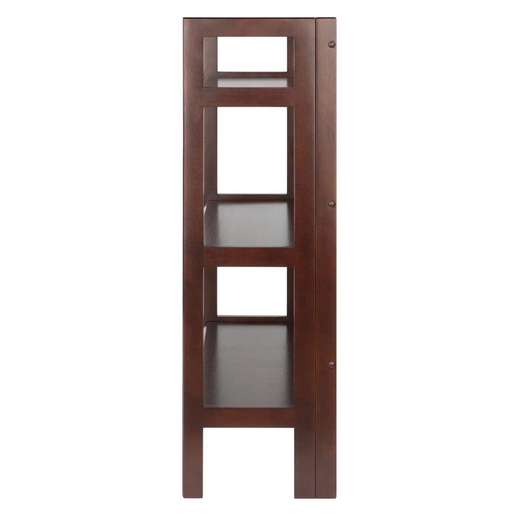 Winsome Timber Terry 3-Tier Foldable Shelf, Stackable, Walnut Finish